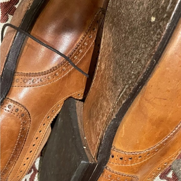 Allen Edmonds McAllister Bench Welt Wingtip Oxford Shoes Men's Size 10.5 Tan Use - Picture 12 of 12